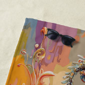 Serviette De Plage Conception de fantaisie florale de squelette de di (En situation)