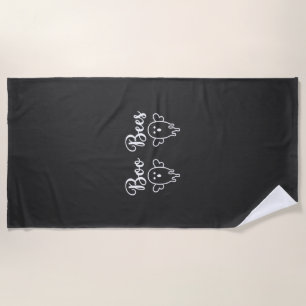 Serviette De Plage Conception de fantôme d'Halloween de Boo Bees