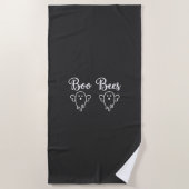Serviette De Plage Conception de fantôme d'Halloween de Boo Bees (Devant)