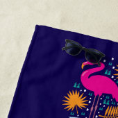 Serviette De Plage Conception de flamants roses de vibes de plage (En situation)