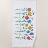 Serviette De Plage Conception de fleurs en croissance (Devant)