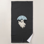 Serviette De Plage Conception de forêt de lune de fantôme d'Halloween (Devant)