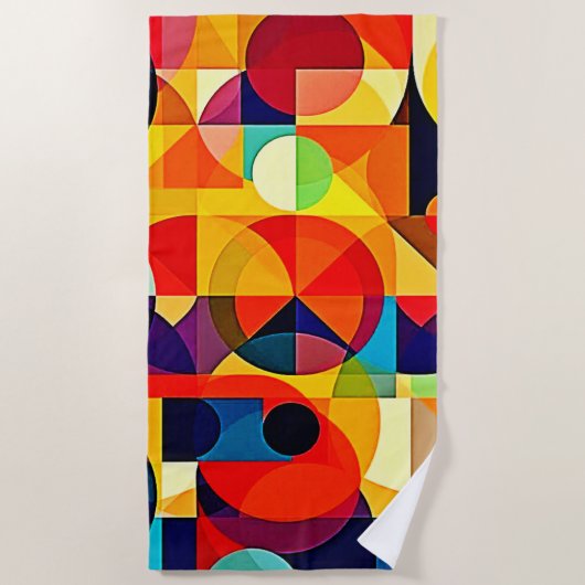 Serviette De Plage Conception de géométrie de couleur Bauhaus (Devant)