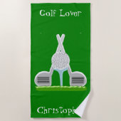 Serviette De Plage Conception de golf (Devant)