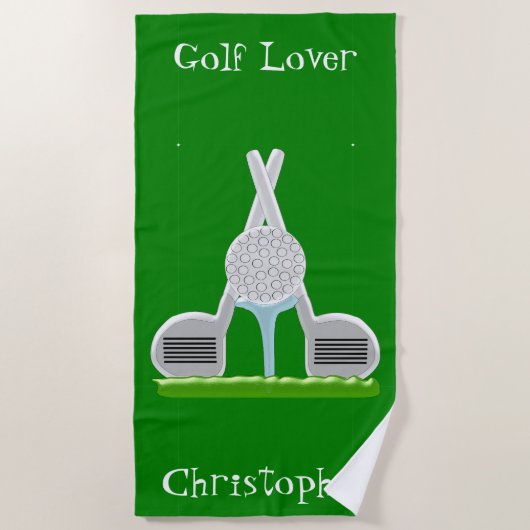 Serviette De Plage Conception de golf (Devant)
