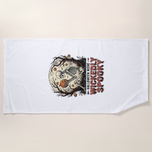 Serviette De Plage Conception de gravure vintage Halloween squelette