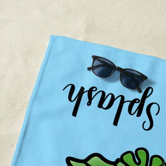 Serviette De Plage Conception de grenouilles vertes (En situation)