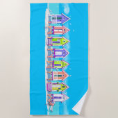 Serviette De Plage Conception de huttes de plage (Devant)