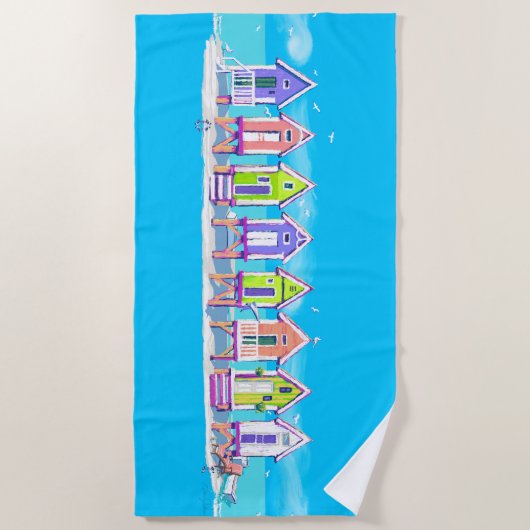 Serviette De Plage Conception de huttes de plage (Devant)