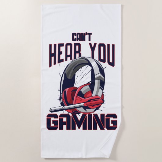 Serviette De Plage Conception de jeux avec casque (Devant)