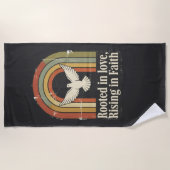 Serviette De Plage Conception de la foi rétro-enracinée (Devant)