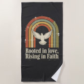 Serviette De Plage Conception de la foi rétro-enracinée (Devant)