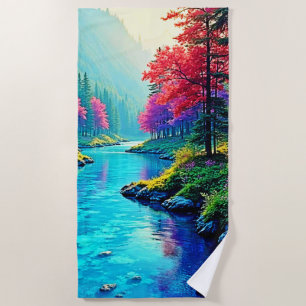 Serviette De Plage Conception de l'allée forestière rêveuse de Mystic