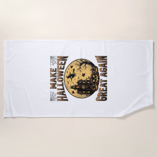 Serviette De Plage Conception de maison hantée Halloween Vintage Grea
