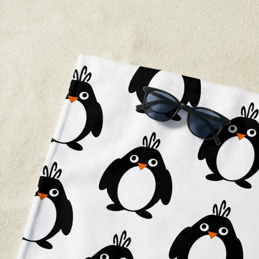 Serviette De Plage Conception de manchot (En situation)