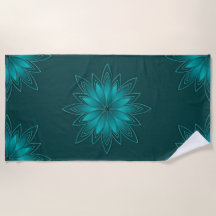 Conception de mandala à feuilles de teal sur fond
