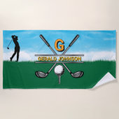 Serviette De Plage Conception de monogramme de golf sur mesure (Devant)