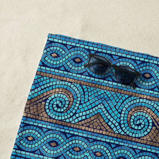 Serviette De Plage Conception de mosaïque (En situation)
