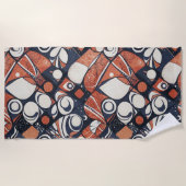 Serviette De Plage Conception de motif abstrait géométrique 3 (Devant)