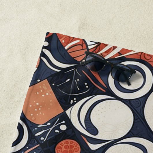 Serviette De Plage Conception de motif abstrait géométrique 3 (En situation)