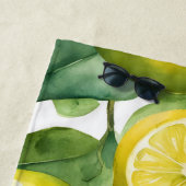 Serviette De Plage Conception de motif aquarelle citrons (En situation)