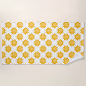 Serviette De Plage Conception de motif de soleil ensoleillé sur fond (Devant)