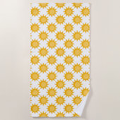 Serviette De Plage Conception de motif de soleil ensoleillé sur fond (Devant)