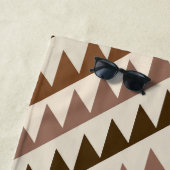 Serviette De Plage Conception de motif diamant aztèque Brun+Crème (En situation)