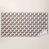 Serviette De Plage Conception de motif singe blanc (Devant)