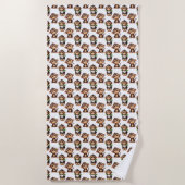 Serviette De Plage Conception de motif singe blanc (Devant)
