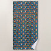 Serviette De Plage Conception de motif singe bleu (Devant)