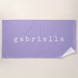 Serviette De Plage Conception de nom minimaliste simple dans Lavender