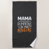Serviette De Plage Conception de patch de citrouilles maman Halloween (Devant)