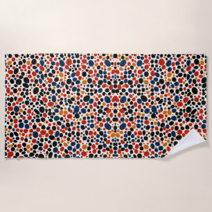 Serviette De Plage Conception de points colorés