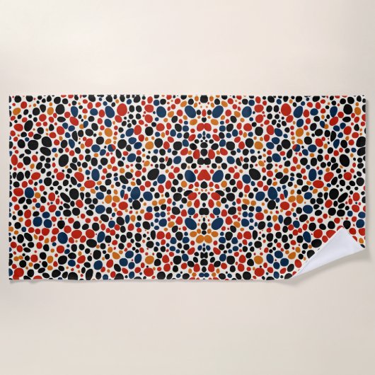 Serviette De Plage Conception de points colorés (Devant)