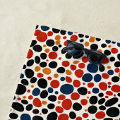 Serviette De Plage Conception de points colorés (En situation)
