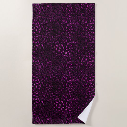 Serviette De Plage Conception de série Leopard violet et or 5 (Devant)