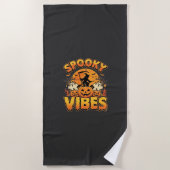 Serviette De Plage Conception de sorcière de citrouille d'Halloween V (Devant)