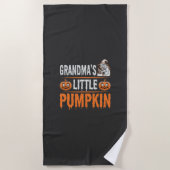 Serviette De Plage Conception de sorcière d'Halloween de petit citrou (Devant)