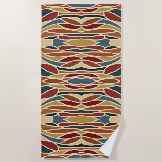 Serviette De Plage Conception de style de verre teinté opaque géométr (Devant)