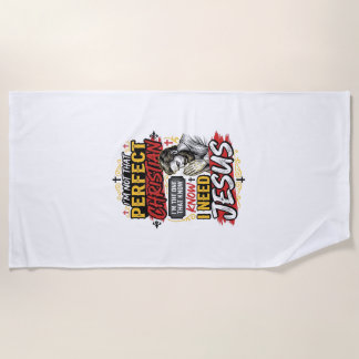 Serviette De Plage Conception de T-Shirt chrétien Vintage I Need Jesu