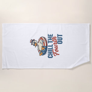 Serviette De Plage Conception de T-shirt de canard patriotique pour r