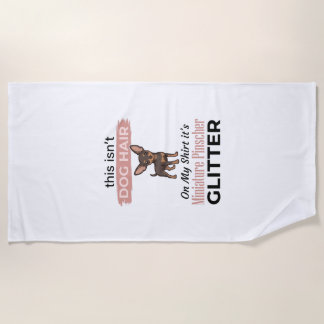 Serviette De Plage Conception de T-shirt de chien drôle à paillettes
