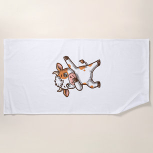 Serviette De Plage Conception de T-Shirt de gravure vintage de vache