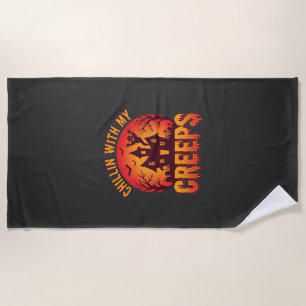 Serviette De Plage Conception de T-Shirt Halloween Chillin With My Cr