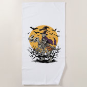 Serviette De Plage Conception de T-shirt Halloween dinosaure squelett (Devant)
