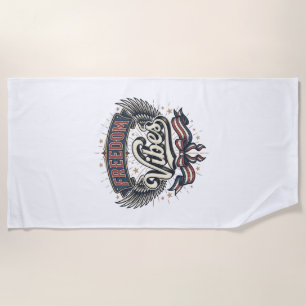 Serviette De Plage Conception de T-Shirt Patriotique Vintage Vibes de