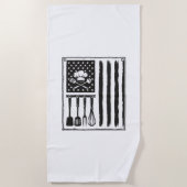 Serviette De Plage Conception de T-shirt Ustensiles de Cuisine Drapea (Devant)
