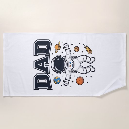 Serviette De Plage Conception de T-shirt Vector Space Astronaute Papa (Devant)