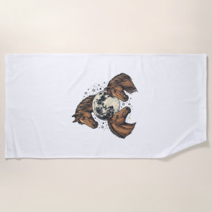 Serviette De Plage Conception de T-Shirt vectoriel de cheval de lune